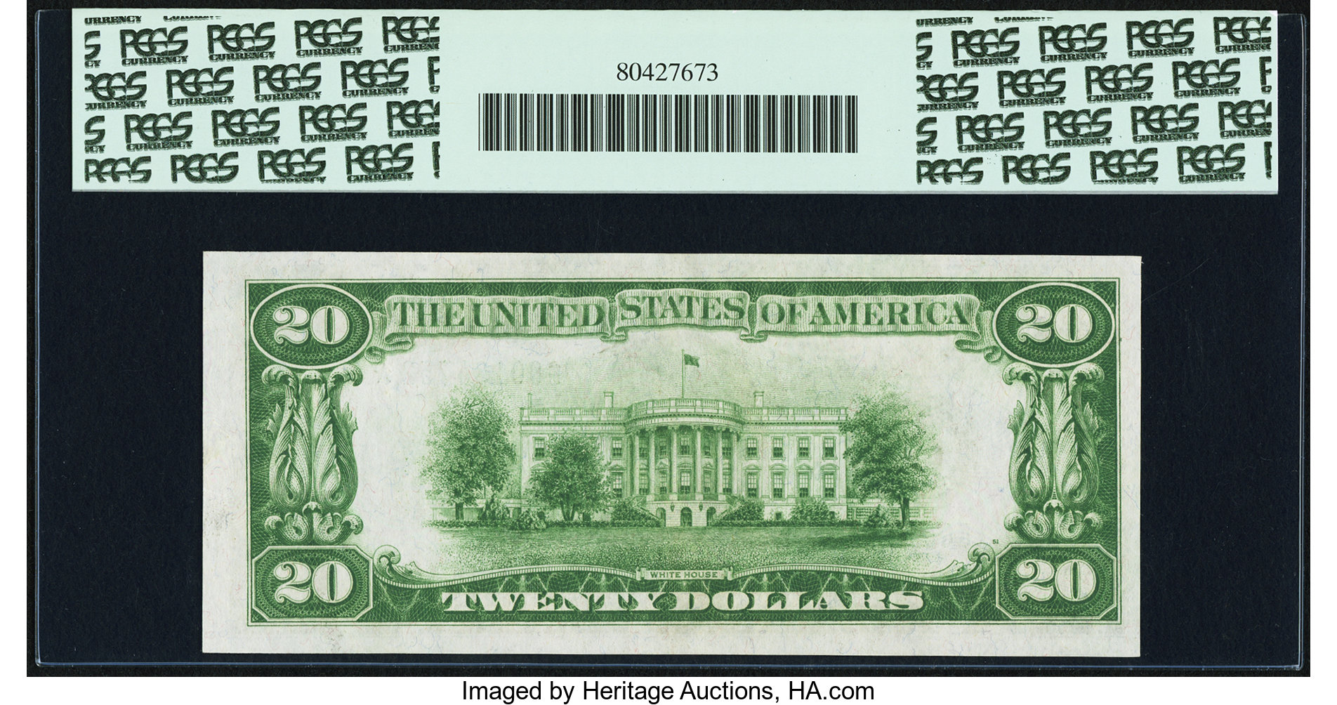 image for: Fr. 2052-G* $20 1928B Dark Green Seal Federal Reserve Star Note. PCGS About New 50....