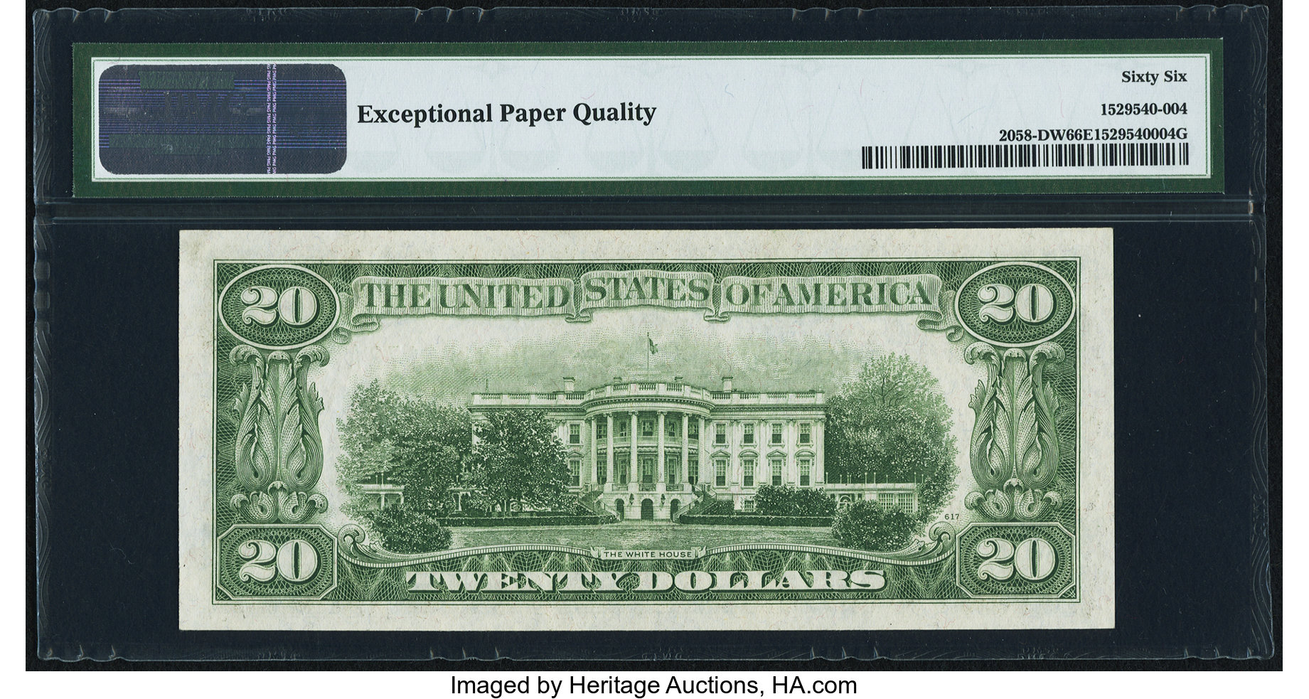 image for: Fr. 2058-D $20 1934D Wide Federal Reserve Note. PMG Gem Uncirculated 66 EPQ....