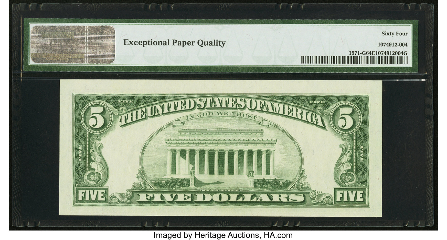 image for: Fr. 1971-G $5 1969B Federal Reserve Note. PMG Choice Uncirculated 64 EPQ....