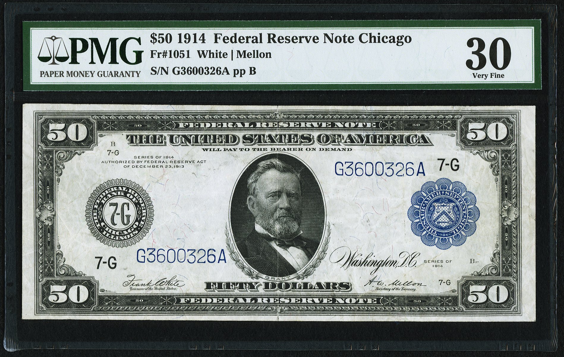 1914 $50 Blue Seal, Chicago (Fr. 1051)