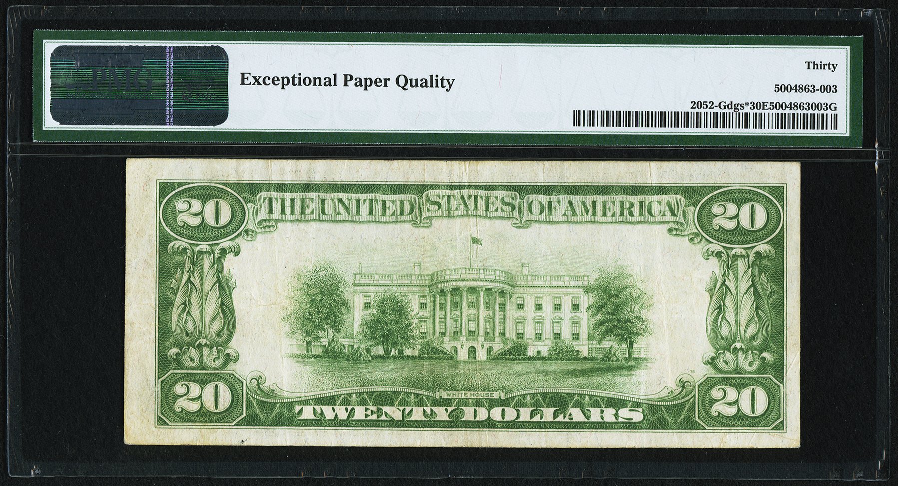 image for: Fr. 2052-G* $20 1928B Dark Green Seal Federal Reserve Star Note. PMG Very Fine 30 EPQ....