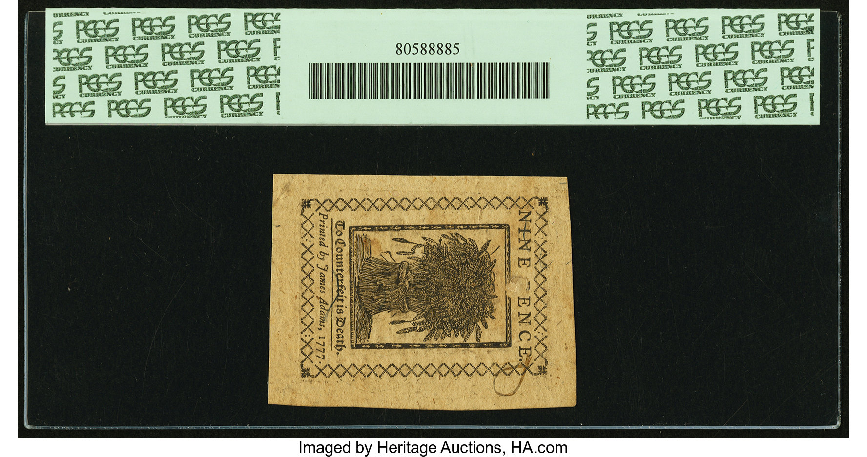 image for: Delaware May 1, 1777 9d PCGS Choice About New 58PPQ....