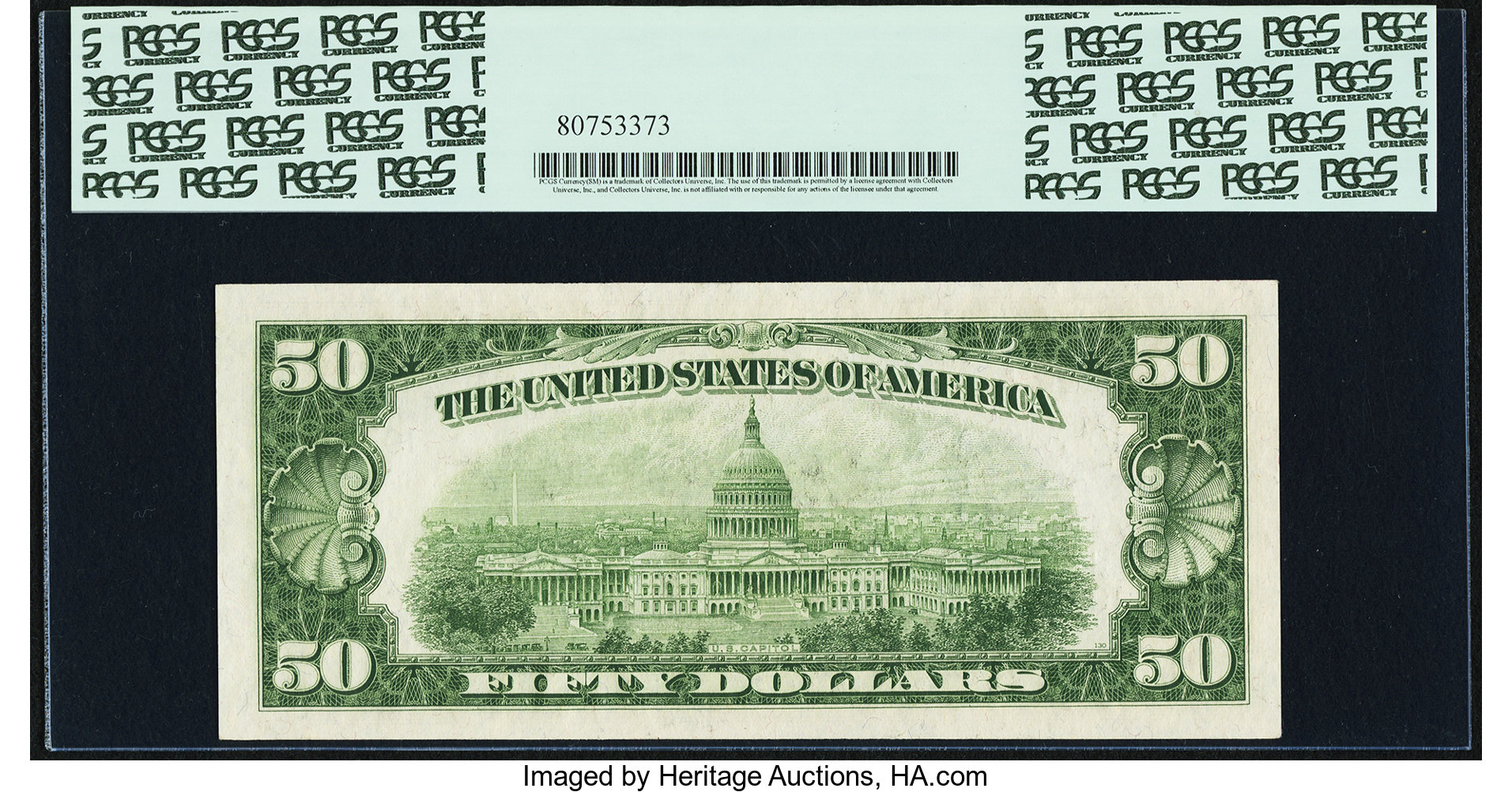 image for: Fr. 2107-J $50 1950 Mule Federal Reserve Note. PCGS Very Choice New 64....