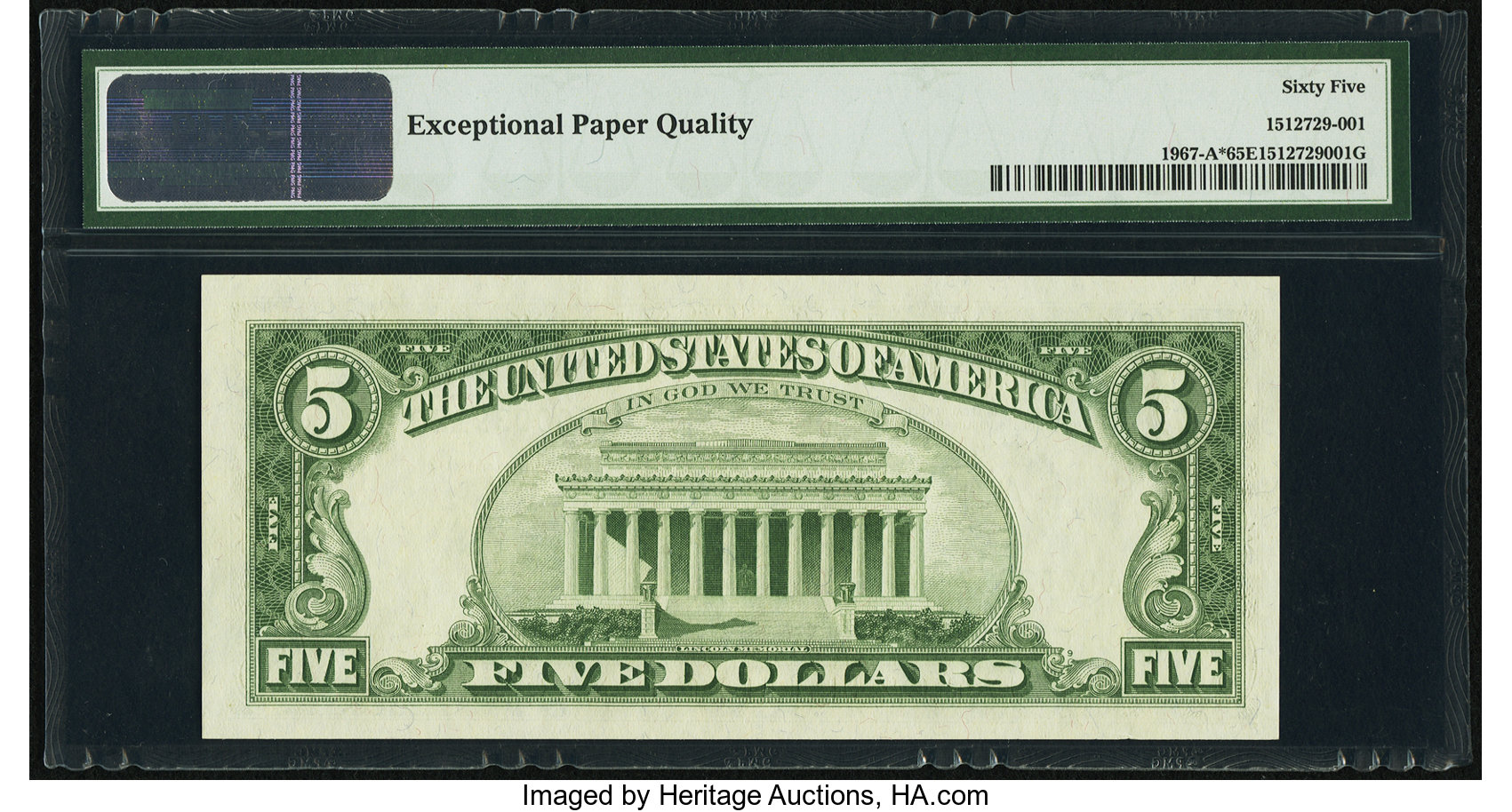 image for: Fr. 1967-A* $5 1963 Federal Reserve Star Note. PMG Gem Uncirculated 65 EPQ....