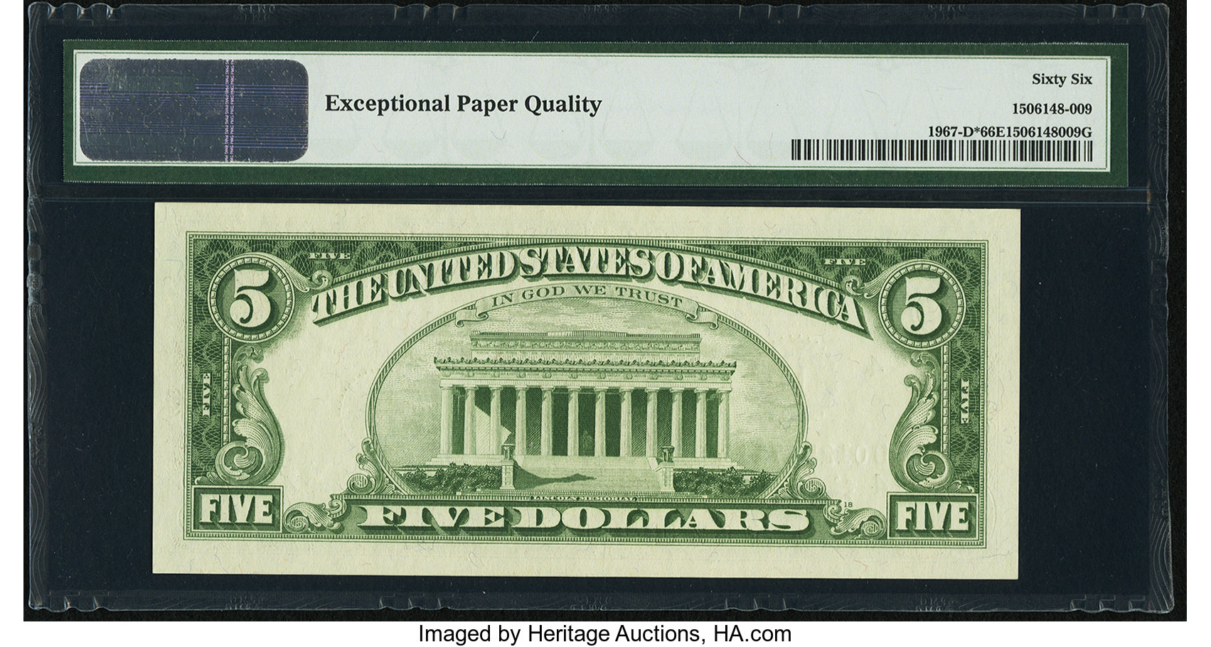 image for: Fr. 1967-D* $5 1963 Federal Reserve Star Note. PMG Gem Uncirculated 66 EPQ....