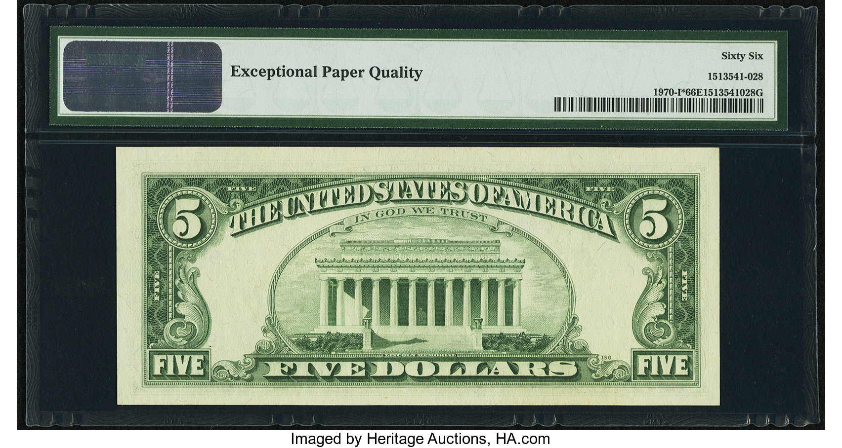 image for: Fr. 1970-I* $5 1969A Federal Reserve Star Note. PMG Gem Uncirculated 66 EPQ....