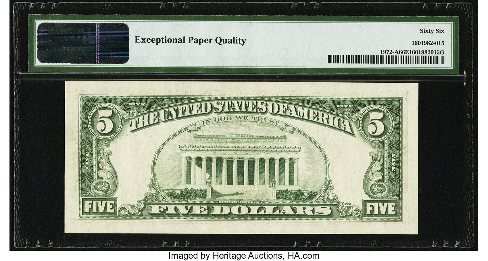 image for: Fr. 1972-A $5 1969C Federal Reserve Note. PMG Gem Uncirculated 66 EPQ....