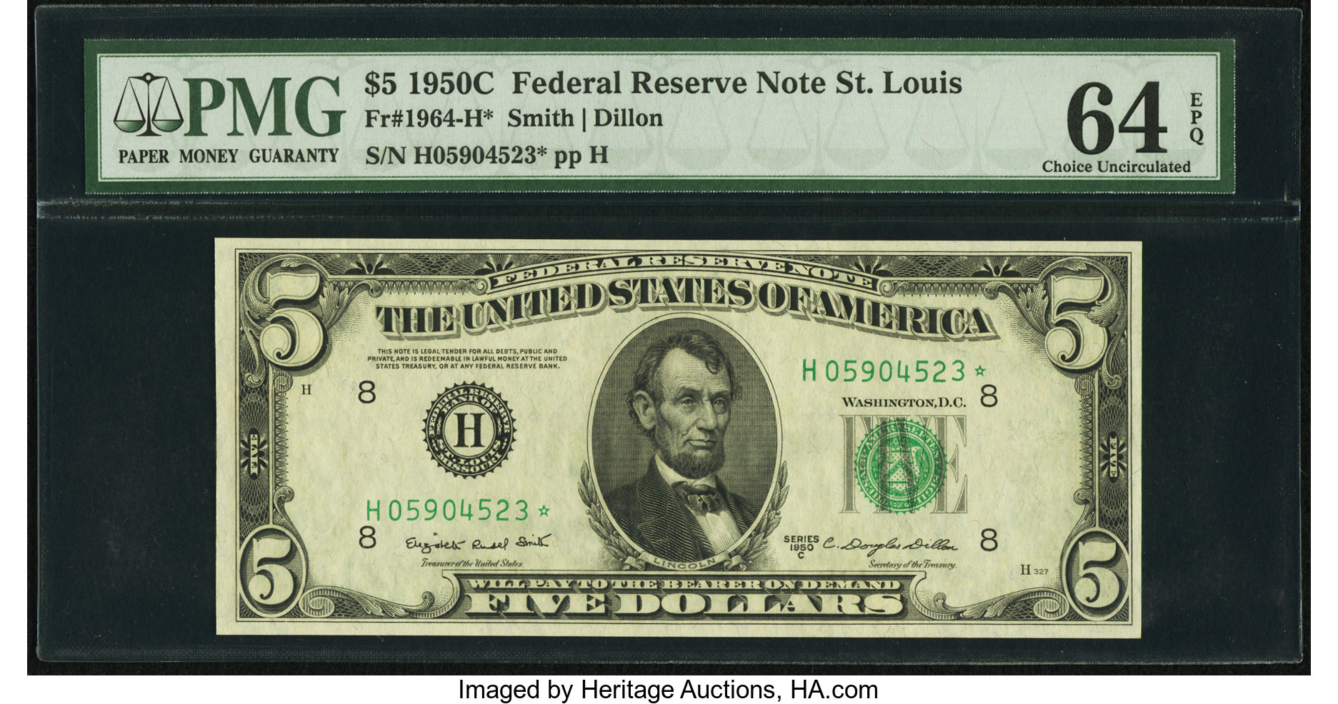 1950C $5 Replacement, St. Louis (Fr. 1964H*)