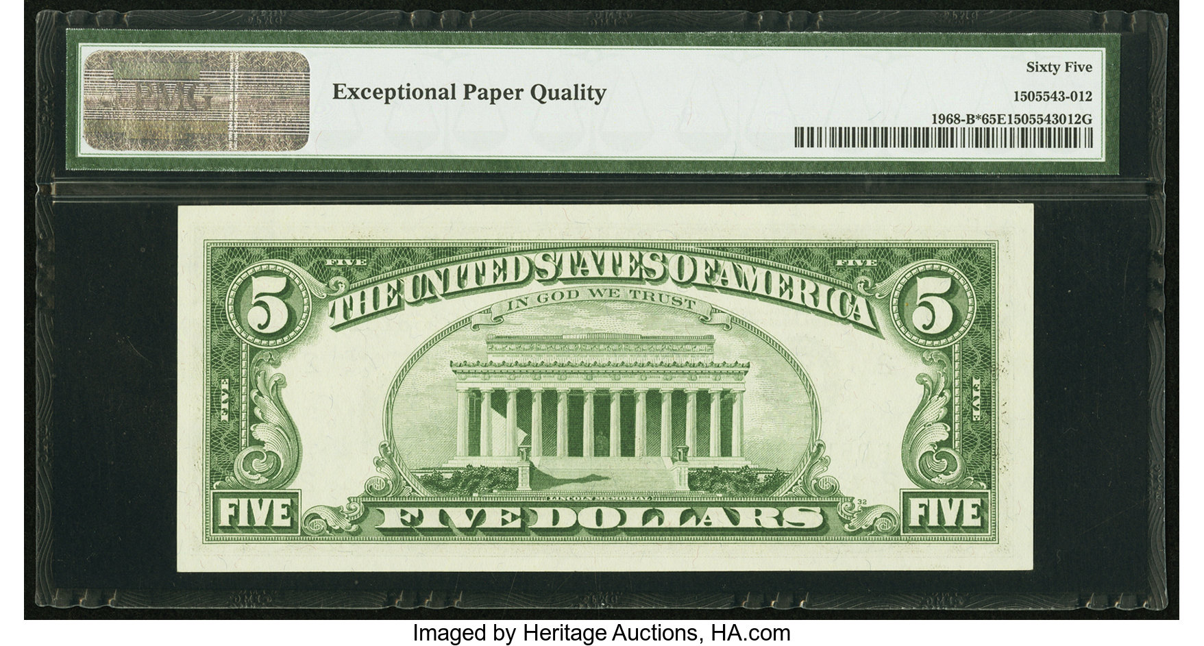 image for: Fr. 1968-B* $5 1963A Federal Reserve Star Note. PMG Gem Uncirculated 65 EPQ....