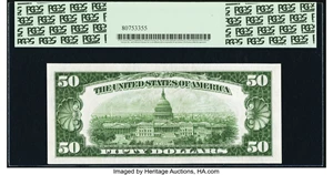 image for: Fr. 2105-A $50 1934C Mule Federal Reserve Note. PCGS Choice About New 55....