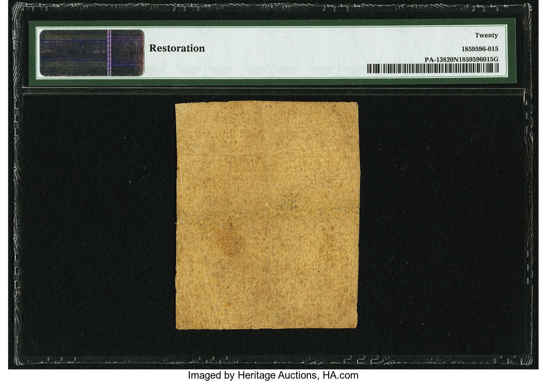 image for: Pennsylvania March 10, 1769 1s PMG Very Fine 20 Net....
