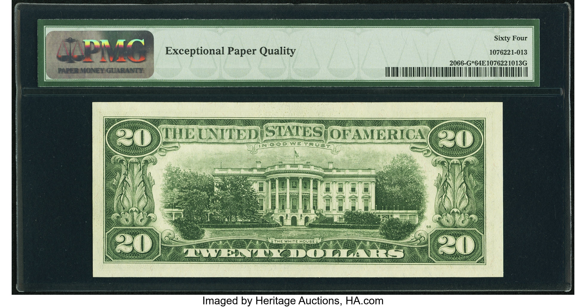 image for: Fr. 2066-G* $20 1963A Federal Reserve Star Note. PMG Choice Uncirculated 64 EPQ....