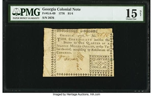 image for: Georgia 1776 $1/4 PMG Choice Fine 15 Net....