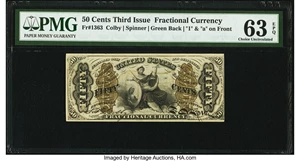 image for: Fr. 1363 50¢ Third Issue Justice PMG Choice Uncirculated 63 EPQ....
