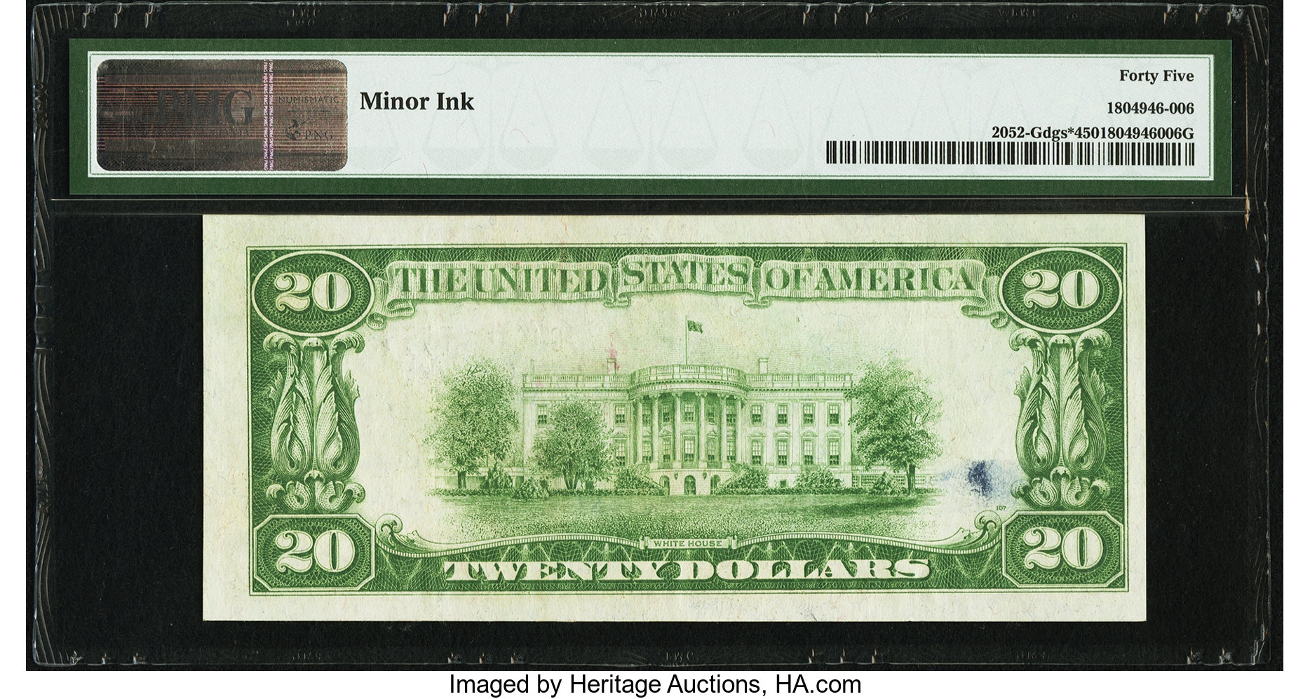 image for: Fr. 2052-G* $20 1928B Dark Green Seal Federal Reserve Star Note. PMG Choice Extremely Fine 45....