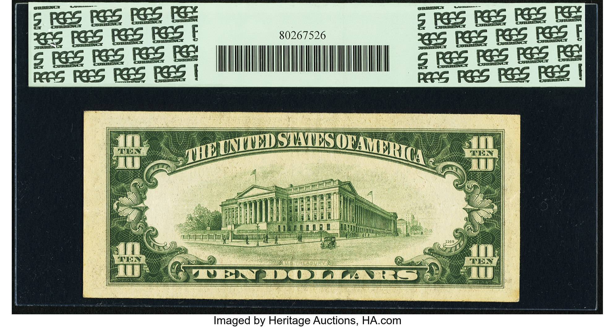 image for: Fr. 2008-G* $10 1934C Wide Federal Reserve Star Note. PCGS Very Fine 30....