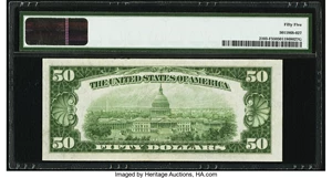 image for: Fr. 2103-F $50 1934A Federal Reserve Note. PMG About Uncirculated 55....