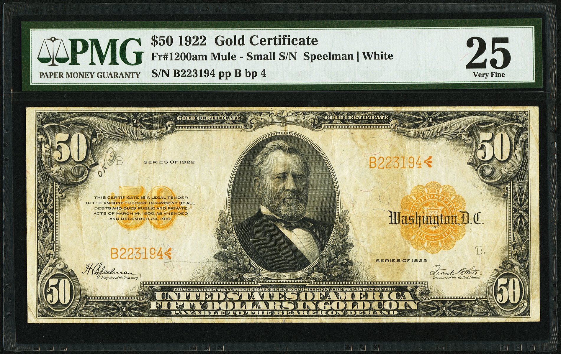 1922 $50 (Fr. 1200a)