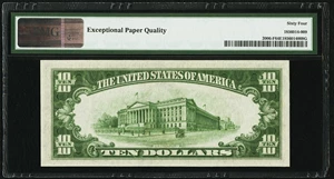 image for: Fr. 2006-F $10 1934A Federal Reserve Note. PMG Choice Uncirculated 64 EPQ....