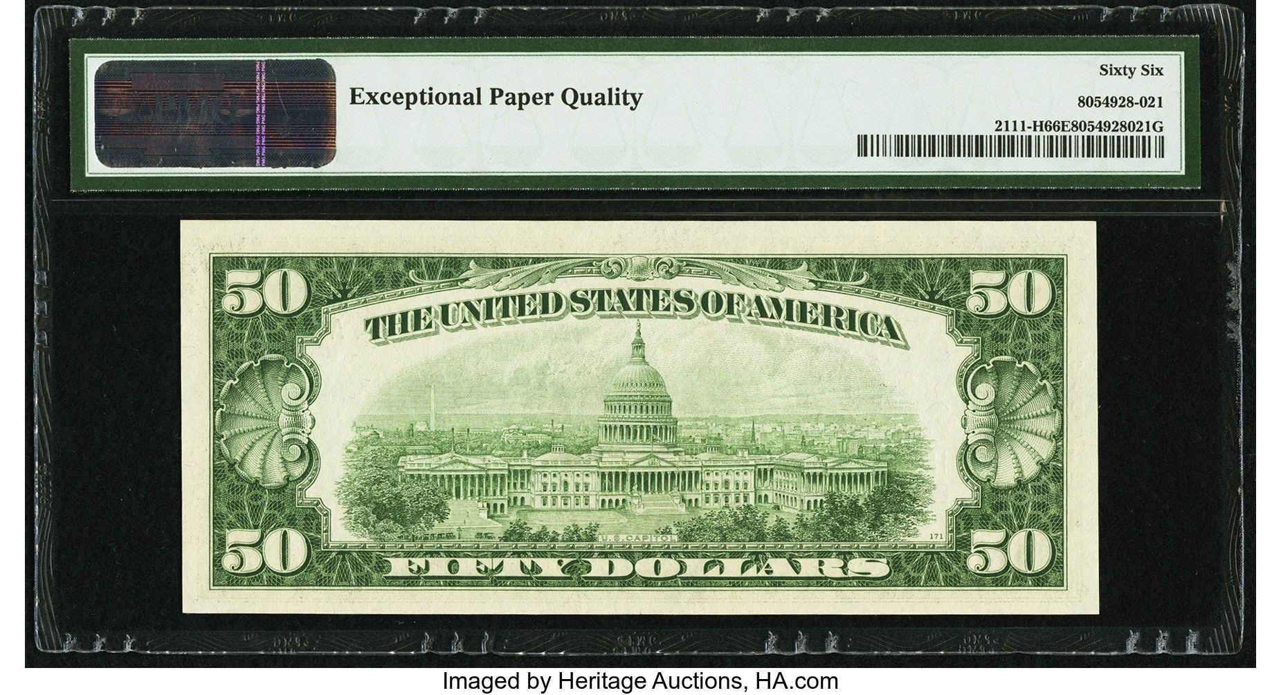 image for: Fr. 2111-H $50 1950D Federal Reserve Note. PMG Gem Uncirculated 66 EPQ....