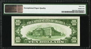 image for: Fr. 2006-F $10 1934A Federal Reserve Note. PMG Choice Uncirculated 64 EPQ....
