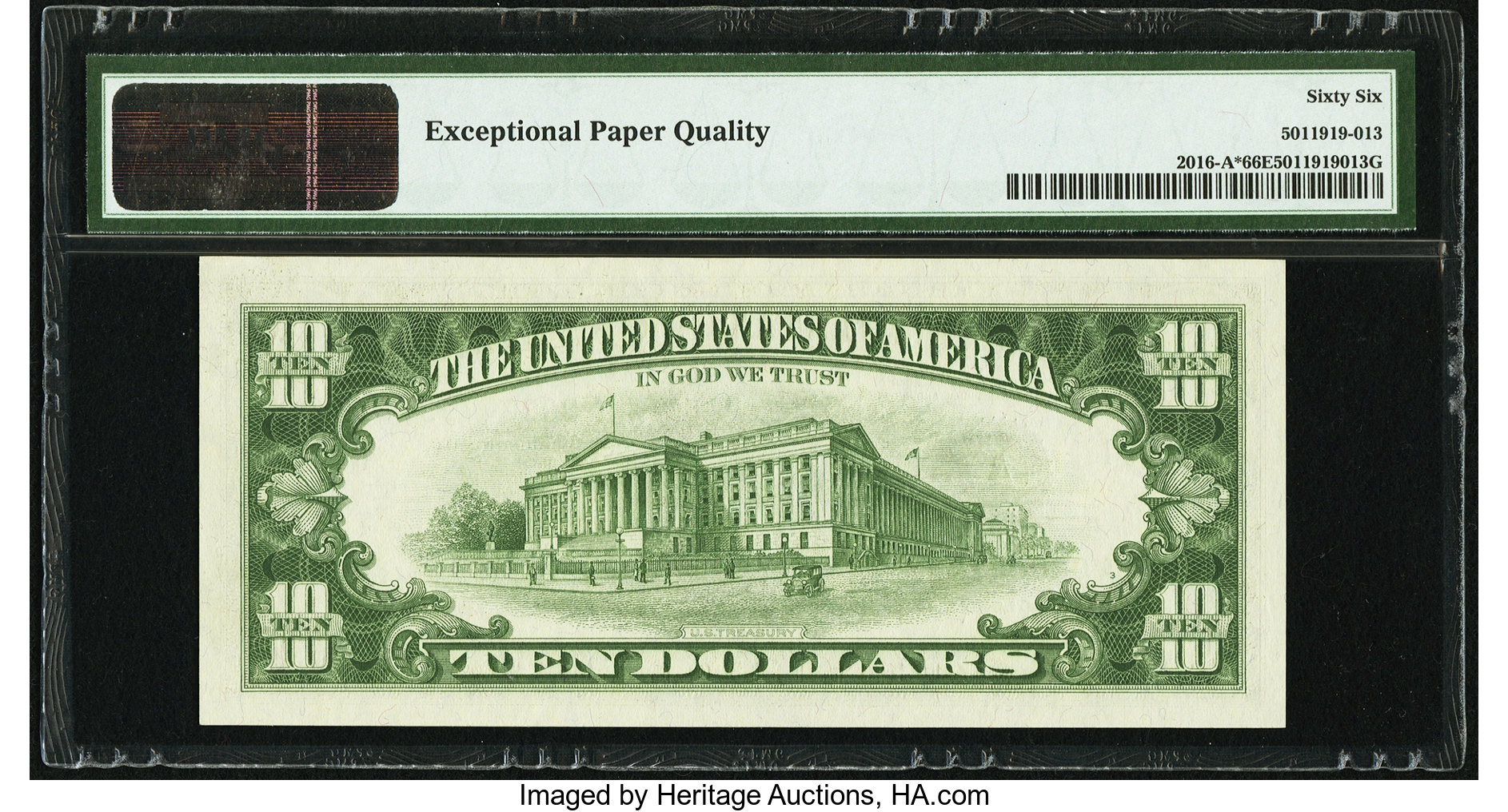 image for: Low Serial Number 4793 Fr. 2016-A* $10 1963 Federal Reserve Star Note. PMG Gem Uncirculated 66 EPQ....