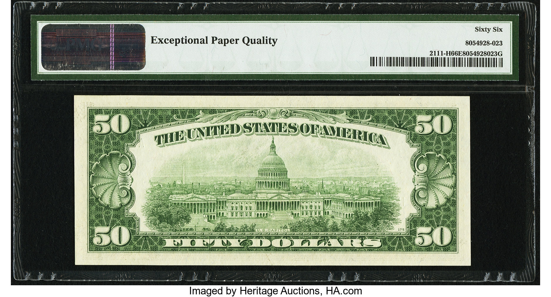 image for: Fr. 2111-H $50 1950D Federal Reserve Note. PMG Gem Uncirculated 66 EPQ....