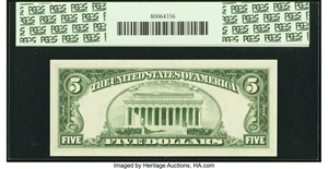 image for: Fr. 1971-F $5 1969B Federal Reserve Note. PCGS Superb Gem New 67PPQ....