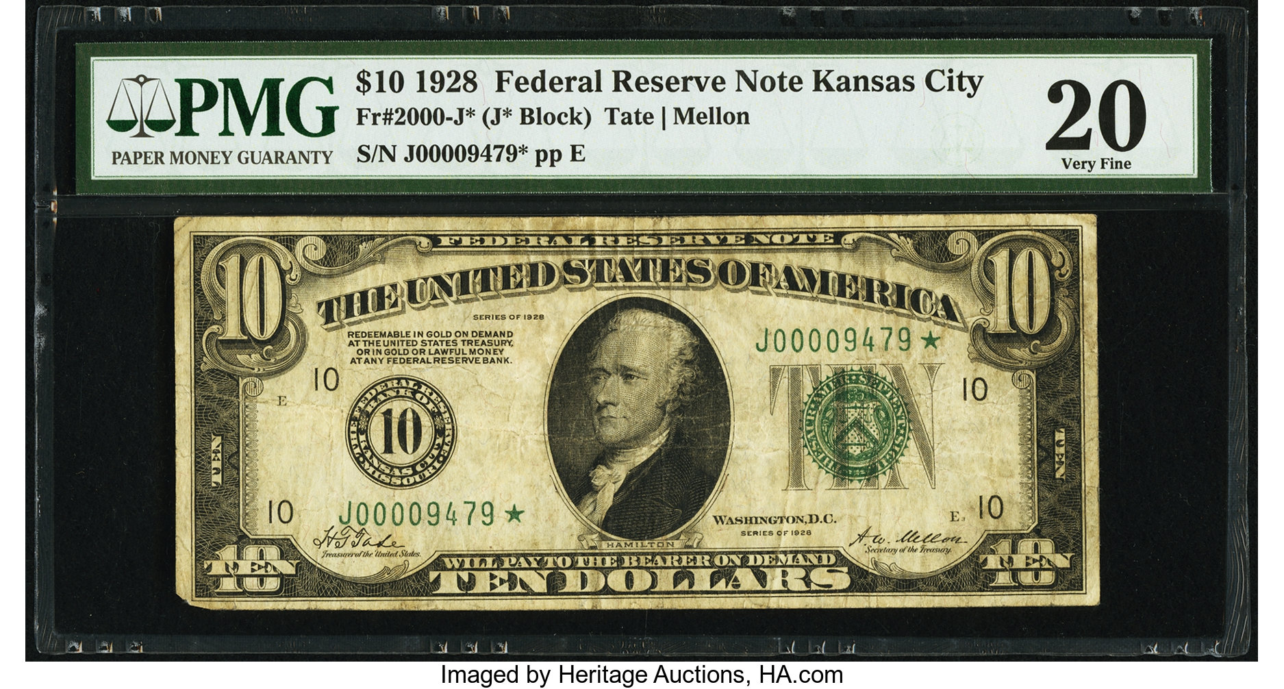 image for: Fr. 2000-J* $10 1928 Federal Reserve Star Note. PMG Very Fine 20....