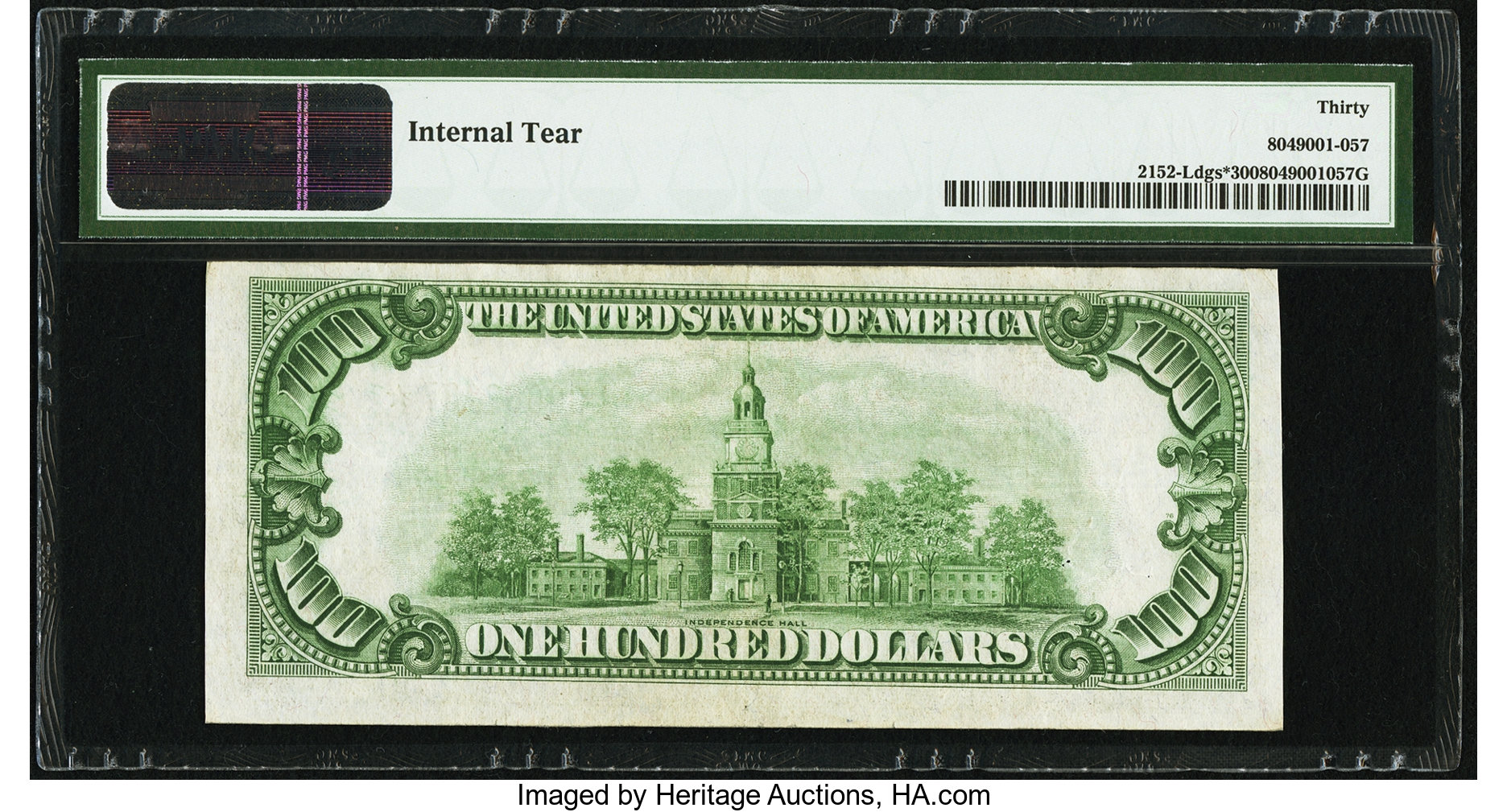 image for: Fr. 2152-L* $100 1934 Dark Green Seal Federal Reserve Star Note. PMG Very Fine 30....