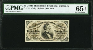 image for: Fr. 1291 25¢ Third Issue PMG Gem Uncirculated 65 EPQ....
