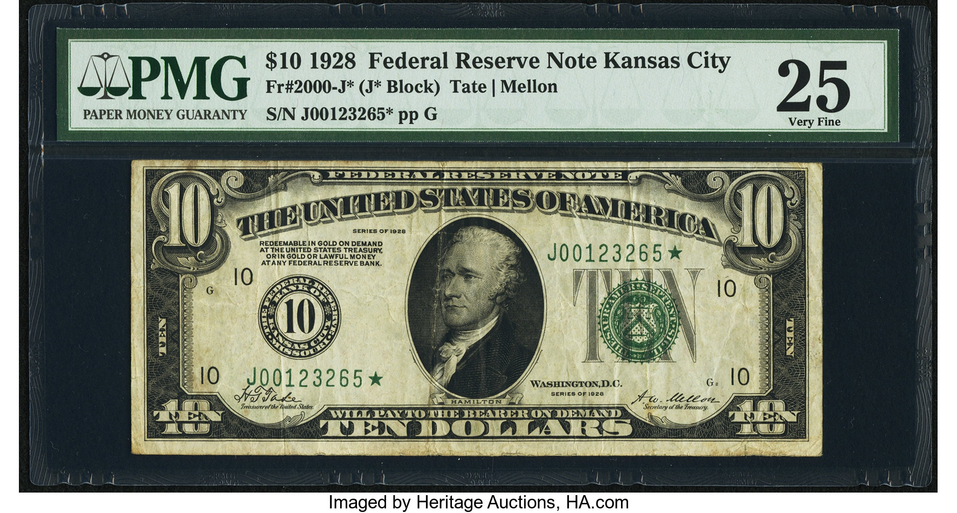 image for: Fr. 2000-J* $10 1928 Federal Reserve Star Note. PMG Very Fine 25....