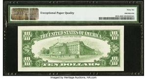 image for: Low Serial Number 400 Fr. 2016-J $10 1963 Federal Reserve Note. PMG Gem Uncirculated 66 EPQ....