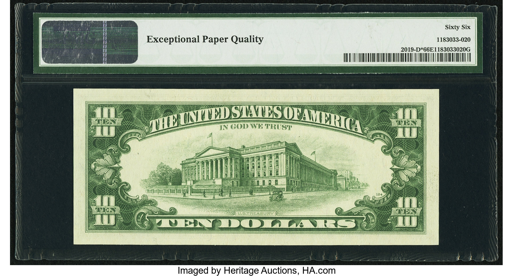 image for: Fr. 2019-D* $10 1969A Federal Reserve Note. PMG Gem Uncirculated 66 EPQ....