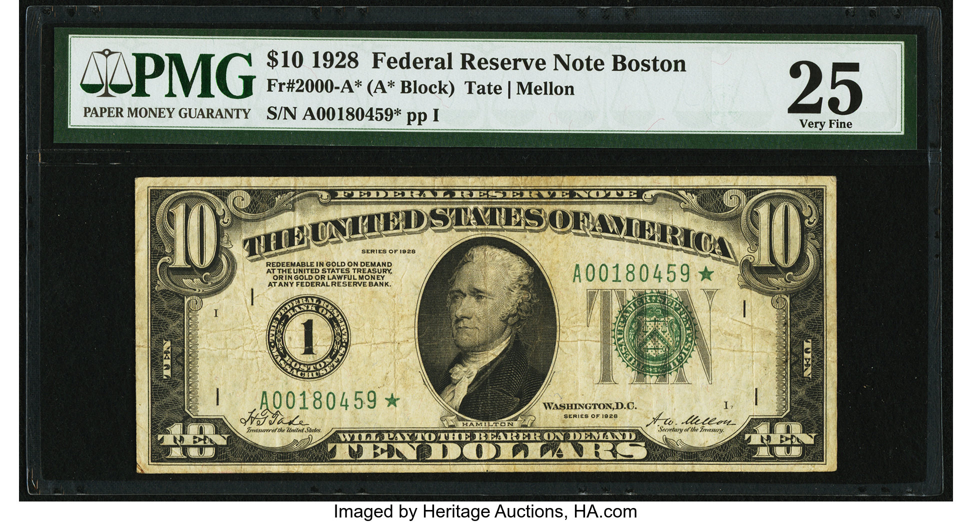 image for: Fr. 2000-A* $10 1928 Federal Reserve Note. PMG Very Fine 25....