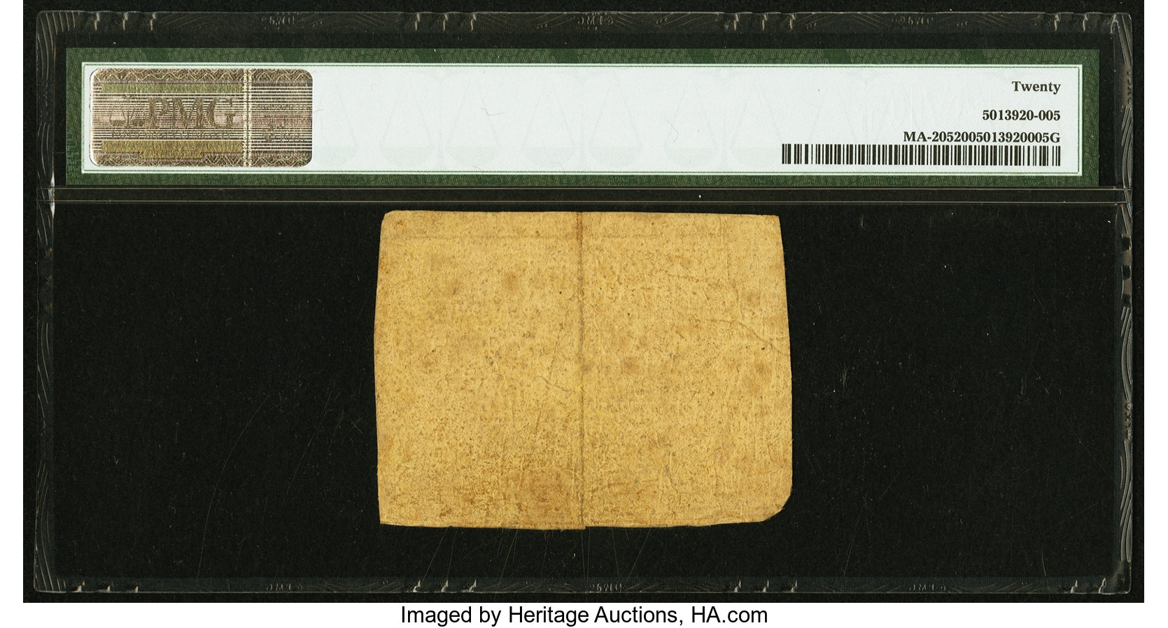 image for: Massachusetts June 18, 1776 5s 4d PMG Very Fine 20....