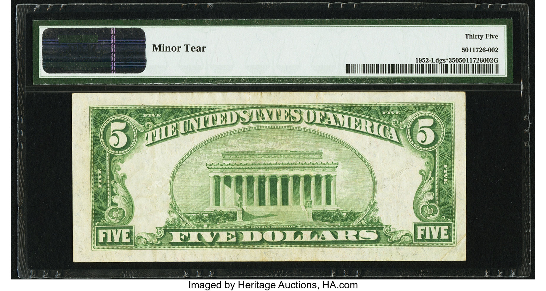 image for: Fr. 1952-L* $5 1928B Dark Green Seal Federal Reserve Note. PMG Choice Very Fine 35....