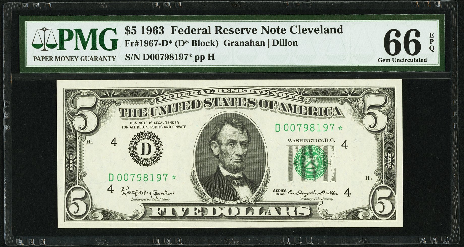 1963 $5 Replacement, Cleveland (Fr. 1967D*)