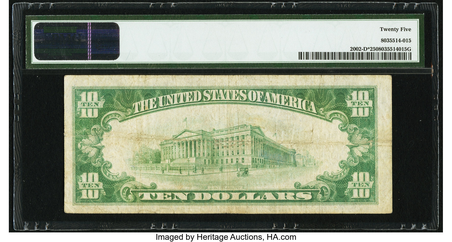 image for: Fr. 2002-D* $10 1928B Dark Green Seal Federal Reserve Note. PMG Very Fine 25....