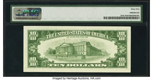 image for: Fancy Low Serial Number 1000 Fr. 2016-J $10 1963 Federal Reserve Note. PMG Gem Uncirculated 65....