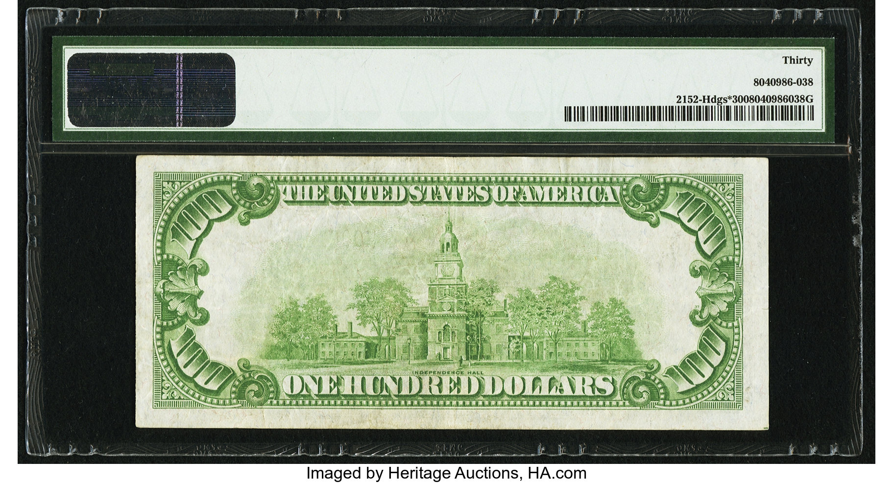 image for: Fr. 2152-H* $100 1934 Dark Green Seal Federal Reserve Note. PMG Very Fine 30....