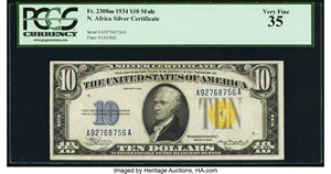 image for: Fr. 2308 $10 1934 Mule North Africa Silver Certificate. PCGS Very Fine 35....