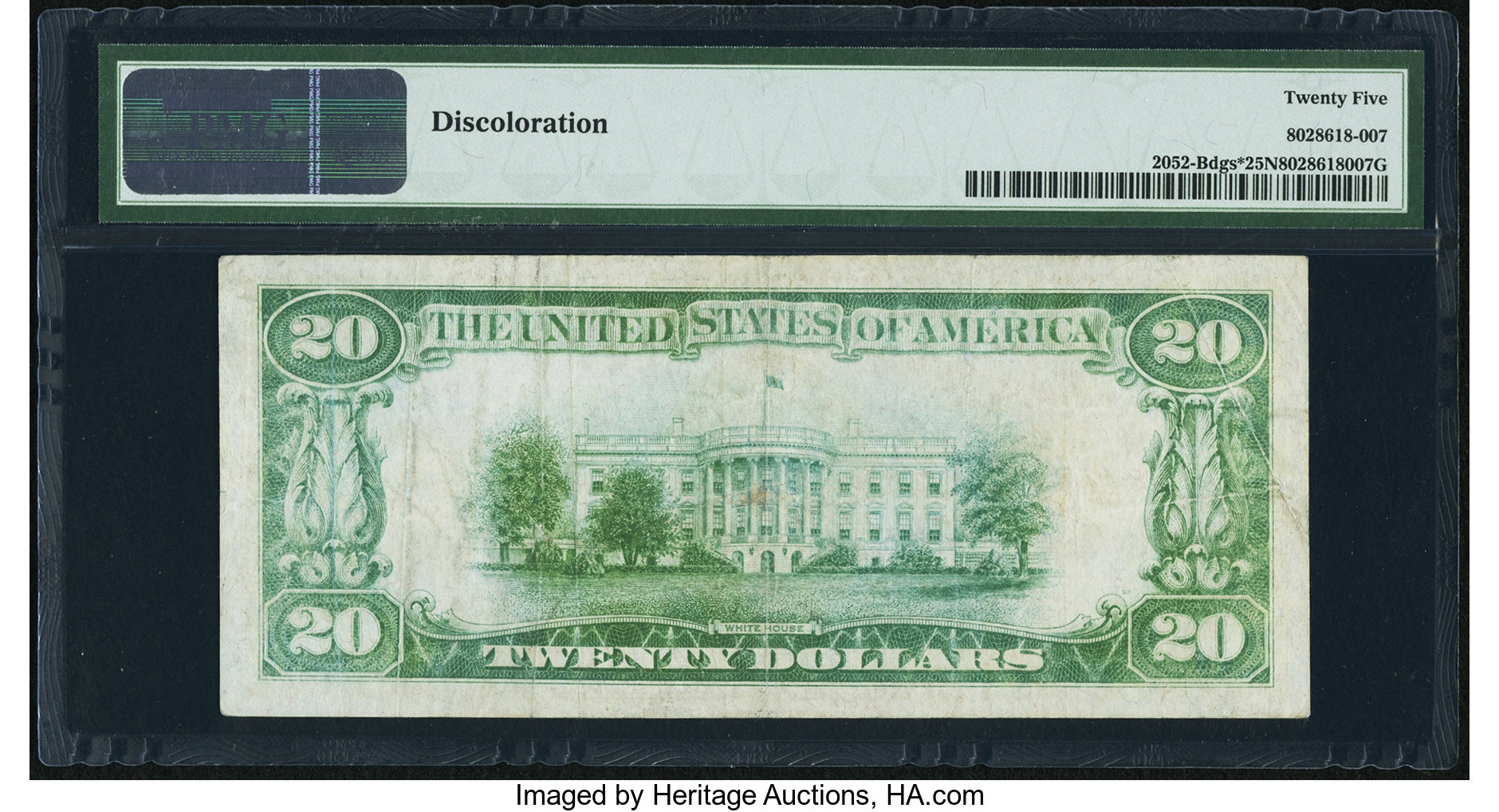 image for: Fr. 2052-B* $20 1928B Dark Green Seal Federal Reserve Note. PMG Very Fine 25 Net....