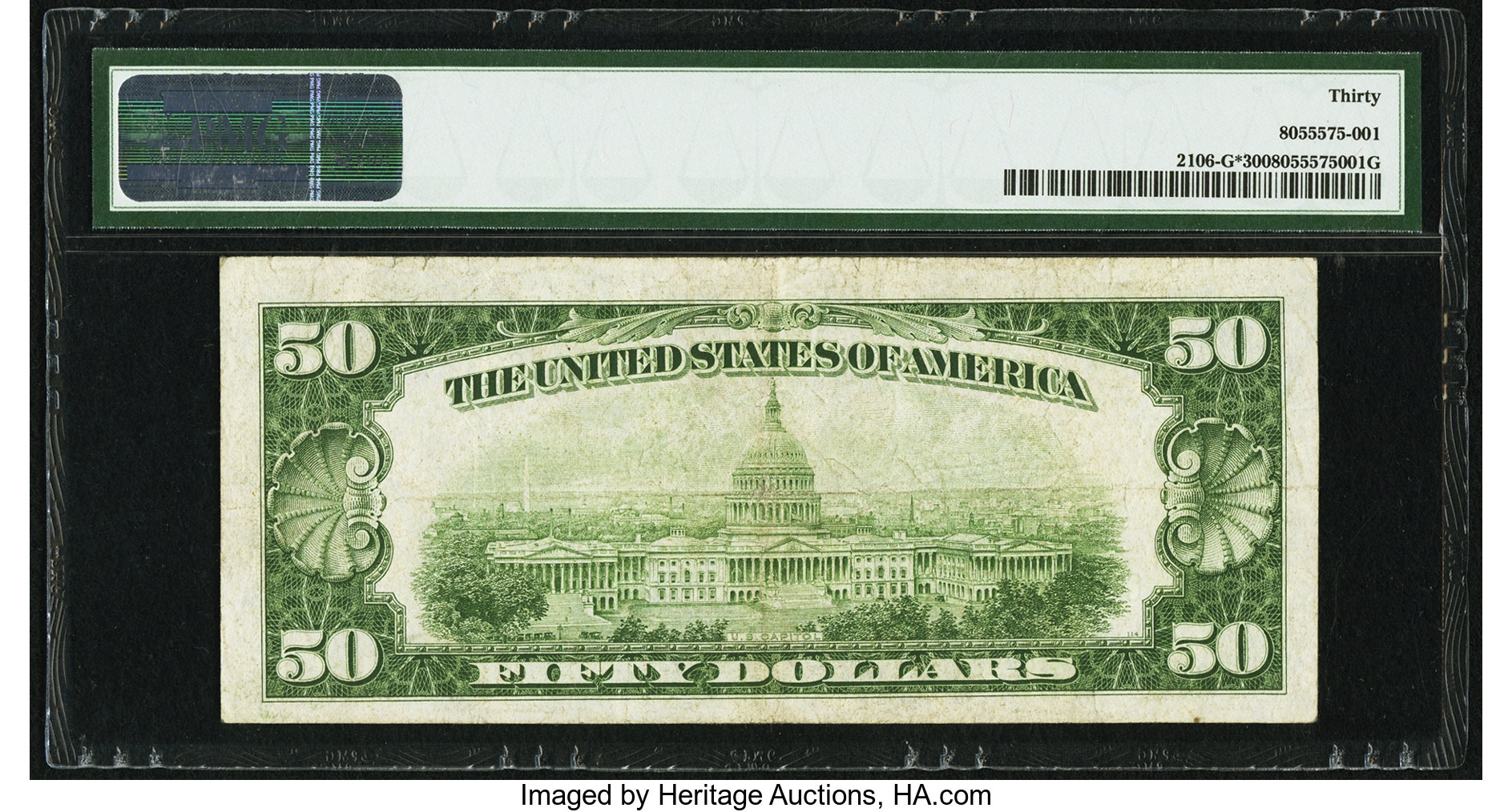 image for: Fr. 2106-G* $50 1934D Federal Reserve Note. PMG Very Fine 30....