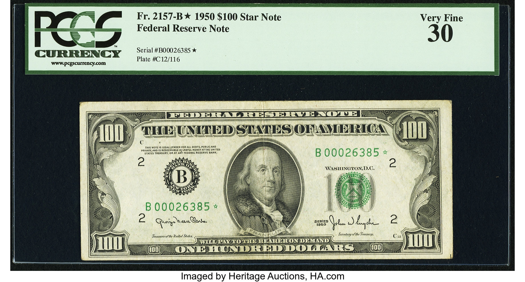 1950 $100 Replacement, New York (Fr. 2157B*)