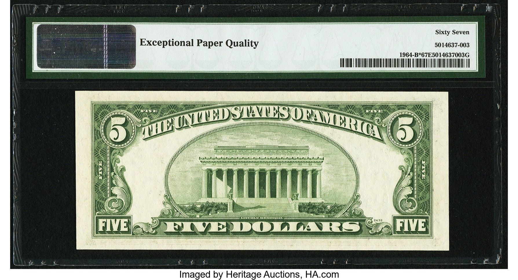 image for: Fr. 1964-B* $5 1950C Federal Reserve Note. PMG Superb Gem Unc 67 EPQ....