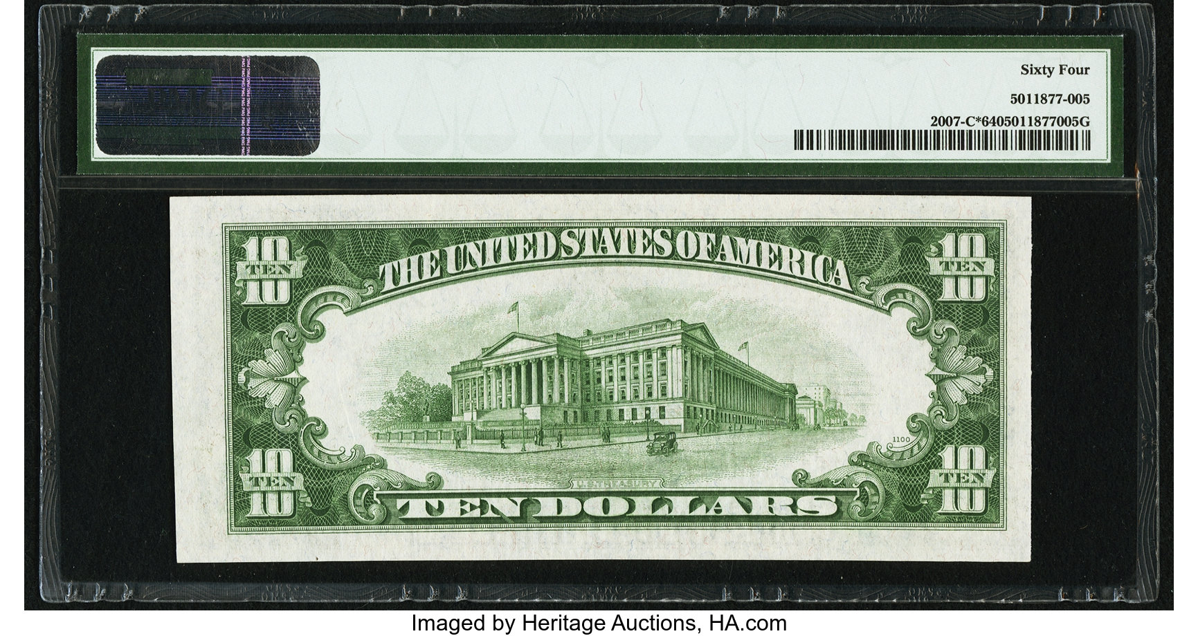 image for: Fr. 2007-C* $10 1934B Federal Reserve Note. PMG Choice Uncirculated 64....