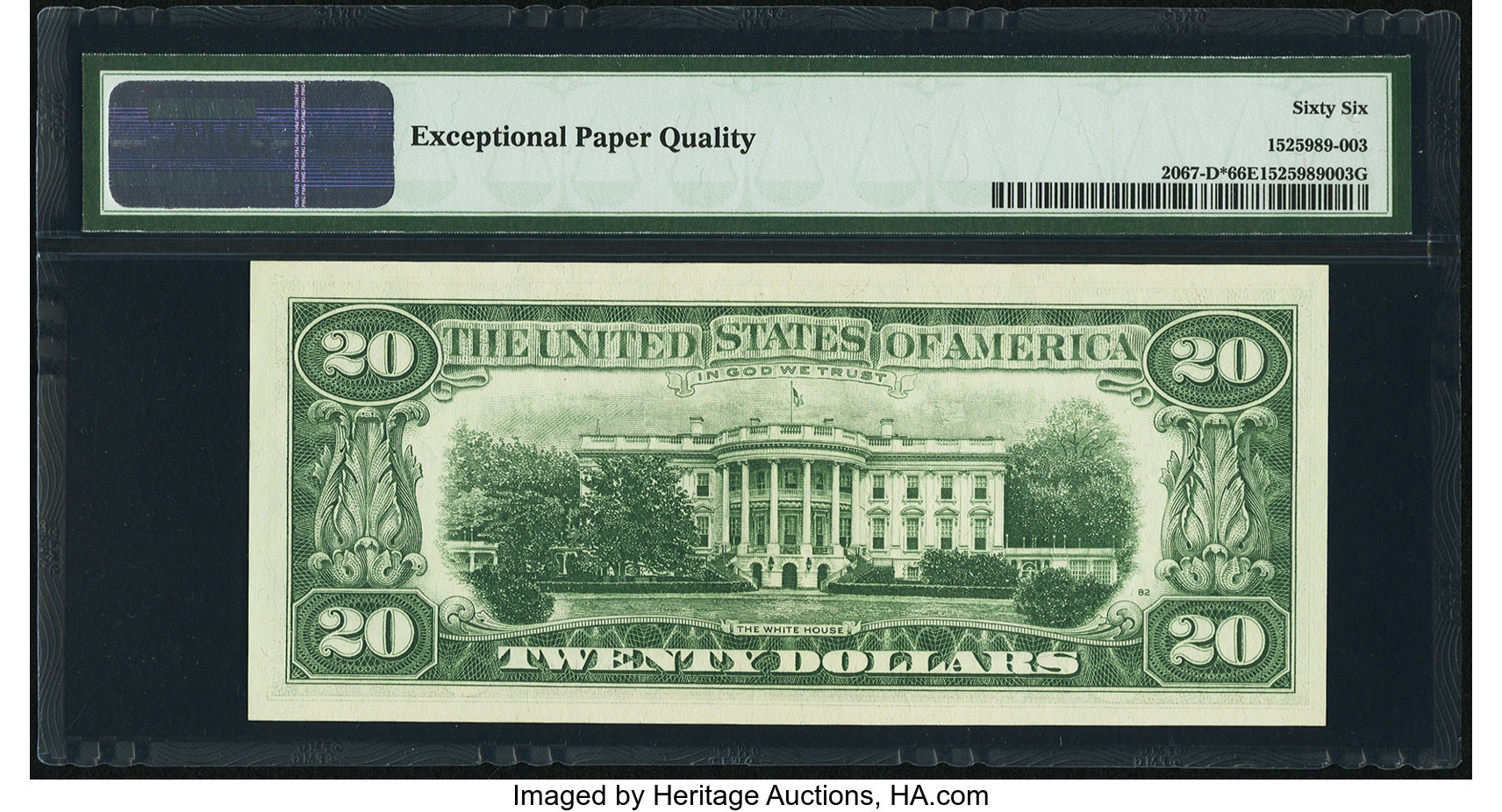 image for: Fr. 2067-D* $20 1969 Federal Reserve Note. PMG Gem Uncirculated 66 EPQ....