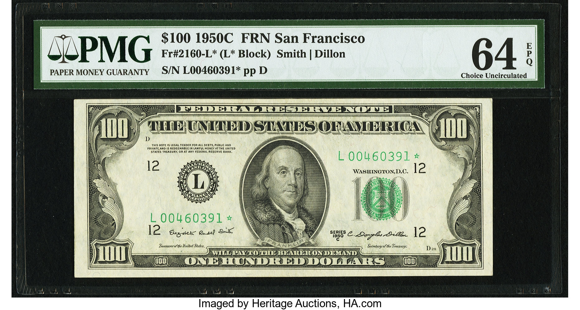 1950C $100 Replacement, San Francisco (Fr. 2160L*)