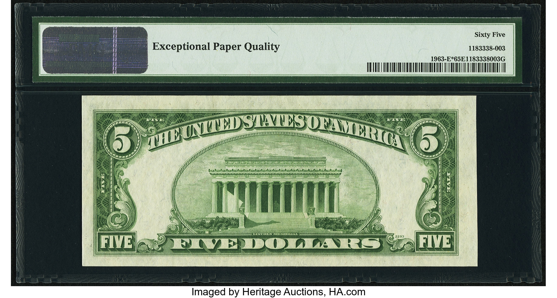 image for: Fr. 1963-E* $5 1950B Federal Reserve Note. PMG Gem Uncirculated 65 EPQ....